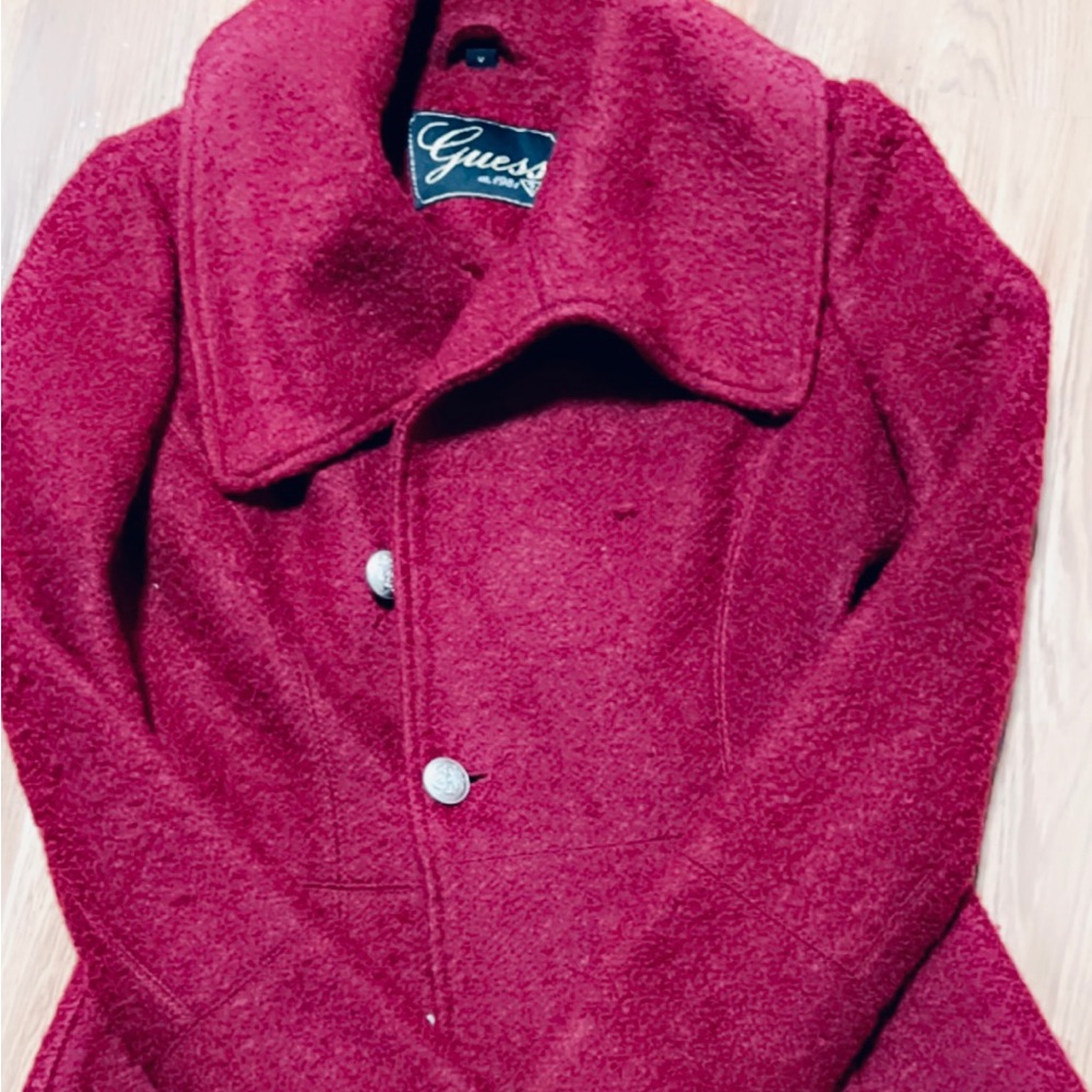 Guess Long Wool Pea Coat.